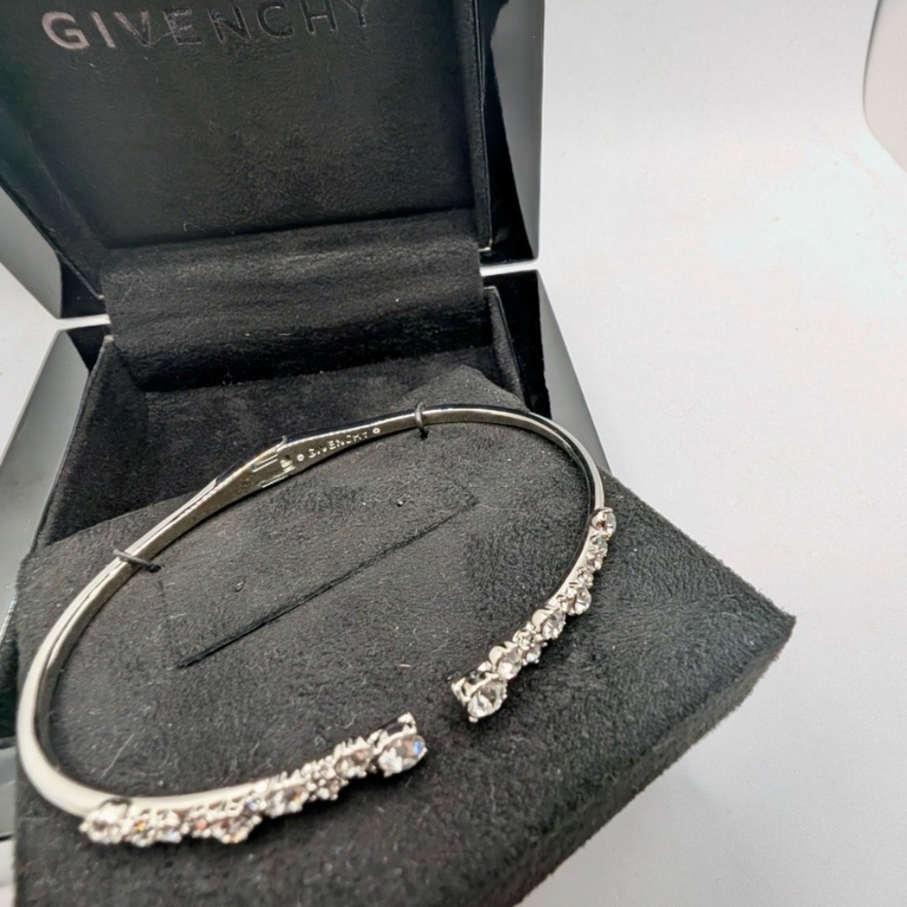 GIVENCHY Silver Crystal Bangle Bracelet | NWOT | In Original Box - Picture 7 of 7